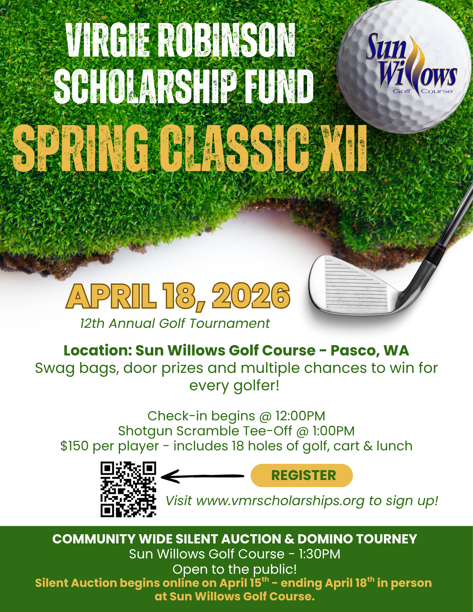 White and Green Minimalist Golf Tournament Instagram Post